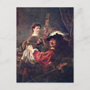 Carte Postale Autoportrait avec Saskia par Rembrandt
