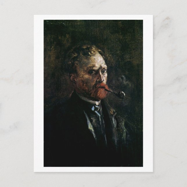 Carte Postale Autoportrait avec tuyau, Van Gogh Art (Devant)