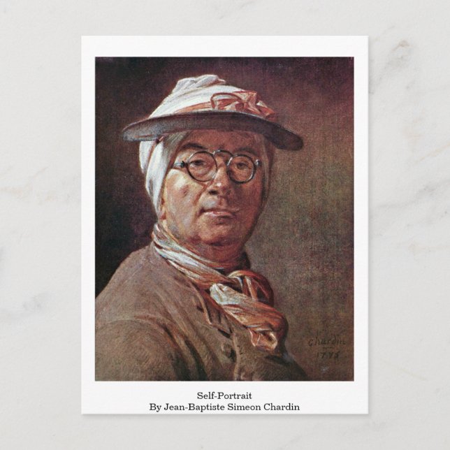 Carte Postale Autoportrait De Jean-Baptiste Simeon Chardin (Devant)