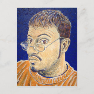 Carte Postale Autoportrait de Mark E Westerfield Orange Blanc Bl