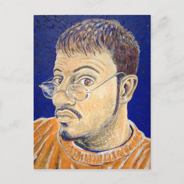 Carte Postale Autoportrait de Mark E Westerfield Orange Blanc Bl (Devant)