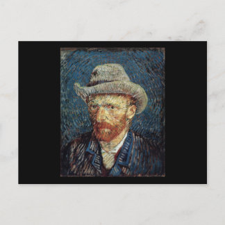 Carte Postale Autoportrait de Van Gogh avec Casquette gris
