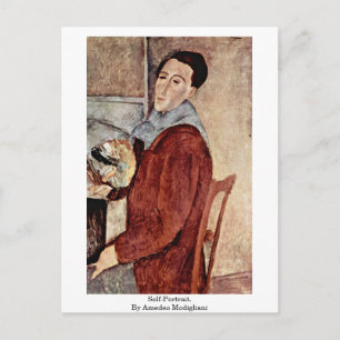 Carte Postale Autoportrait. Par Amedeo Modigliani