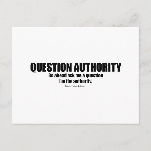 Carte Postale Autorité des questions (Devant)