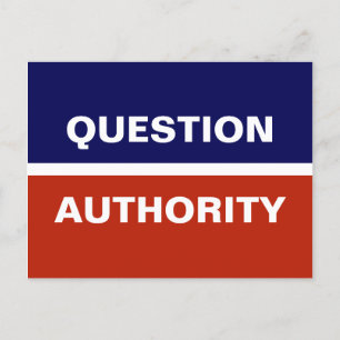 Carte Postale Autorité des questions Bleu rouge