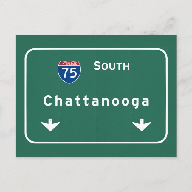 Carte Postale Autoroute Internationale Chattanooga Tennessee : (Devant)