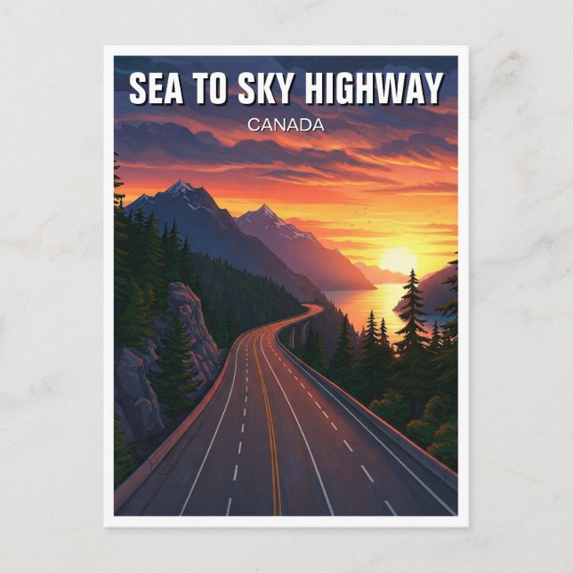 Carte Postale Autoroute Sea to Sky Vancouver Canada Sunset Trave (Devant)