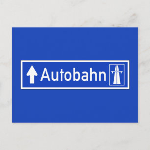 Carte Postale Autoroute, Traffic Sign, Germany