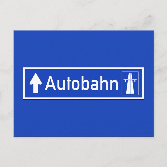 Carte Postale Autoroute, Traffic Sign, Germany (Devant)