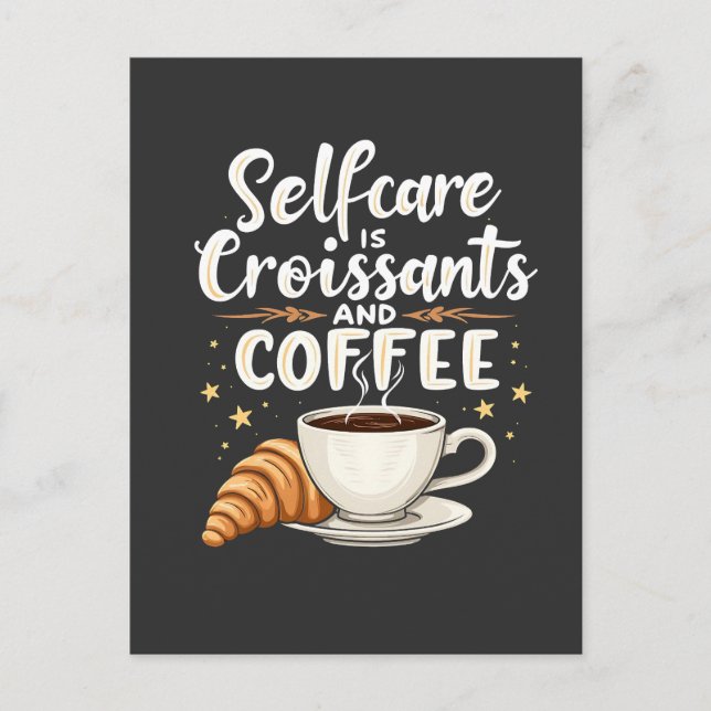 Carte Postale Autosoins est Croissant et Café Café Patesry (Devant)