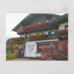 Carte Postale Autriche, bureau de poste du village de Zillertal