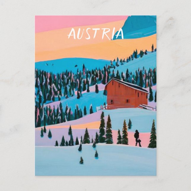 Carte Postale Autriche ski (Devant)