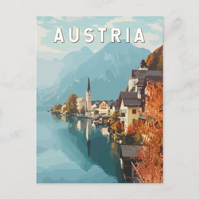 Carte Postale Autriche Travel Art Vintage (Devant)