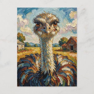 Carte Postale Autruche à l'impasto dans un ranch   Garder le con