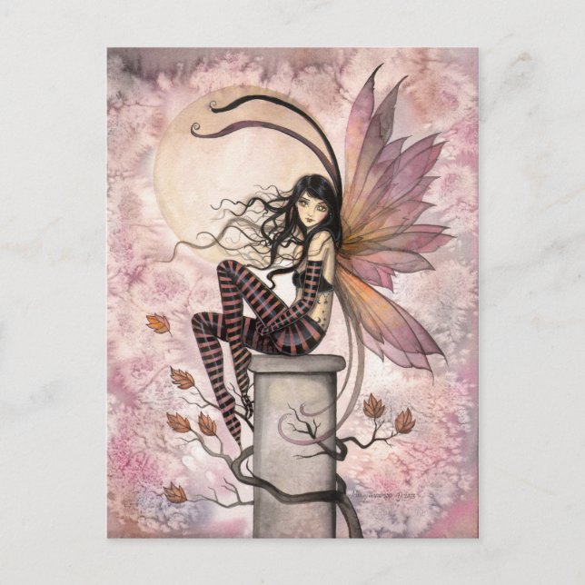 Carte Postale Autumn Breezes Fairy Imaginaire Art par Molly Harr (Devant)