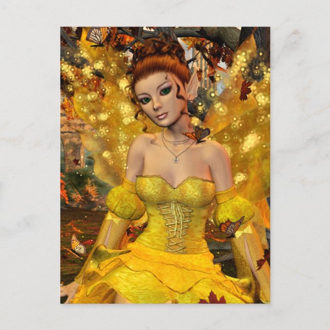 Carte Postale Autumns Dance Fae Imaginaire Art (Devant)