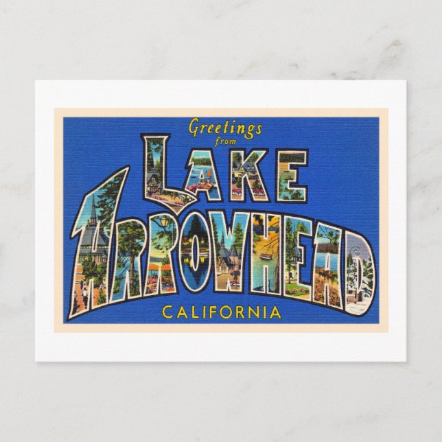 Carte postale aux grandes lettres CA du lac Arrowh (Devant)