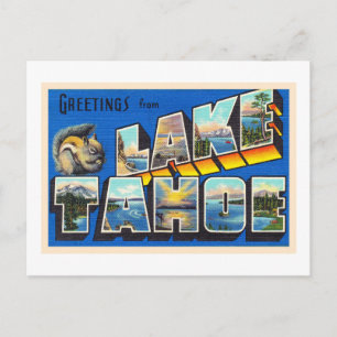 Carte postale aux grandes lettres CA du lac Tahoe 