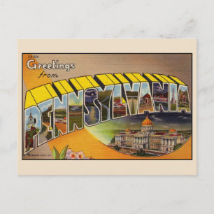Carte postale aux grandes lettres de Pennsylvanie