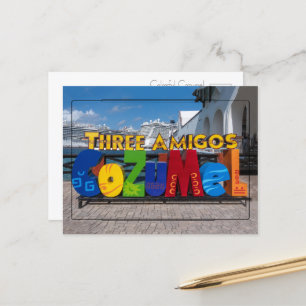 Carte postale aux signes Cozumel vibrants