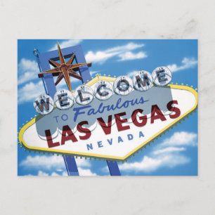 Carte postale aux signes rétro néon de Las Vegas