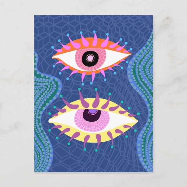 Carte postale aux yeux colorés (Devant)