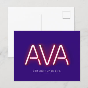 Carte Postale Ava vous allumez mes néons de vie