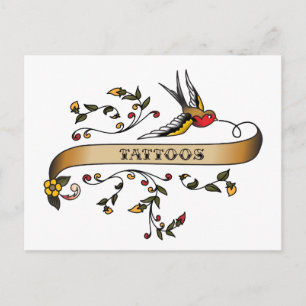 Carte Postale Avaler et faire défiler avec des tatouages