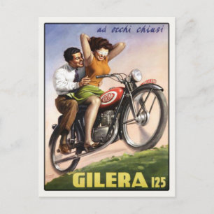 Carte postale avec affiche Moto Vintage