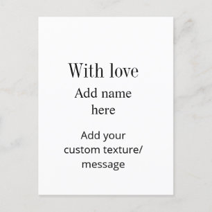 Carte Postale Avec amour ajoutez le nom de la texture message pe