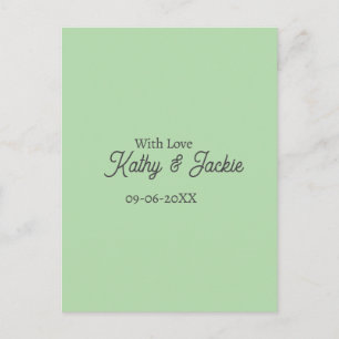 Carte Postale Avec amour ajoutez le nom du couple mariage simple