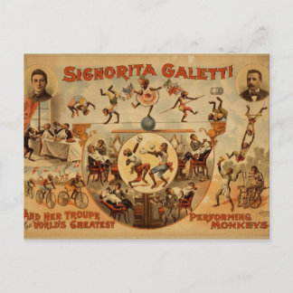 Carte Postale Avec Ancien Poster De Cirque