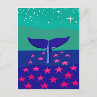 Carte postale avec belle photo de baleine