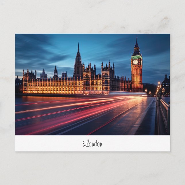 Carte postale avec Big Ben, Londres. (Devant)