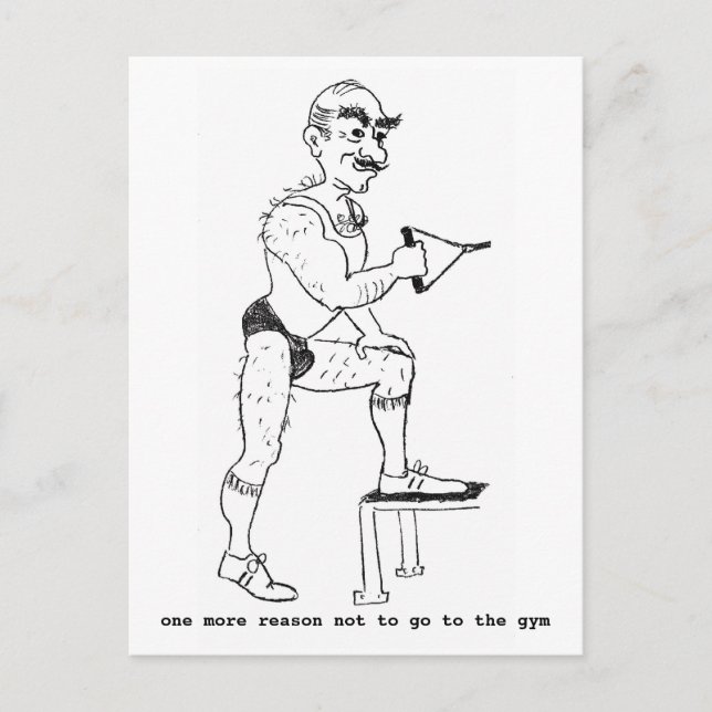 carte postale avec caricature dessinée à la main (Devant)