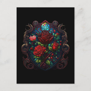 Carte postale avec coeur et fleurs d'inspiration g