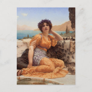 Carte Postale Avec des violettes courbées et la robe de teinte s
