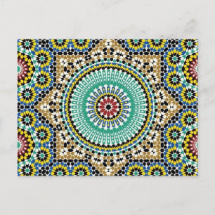 Carte postale avec design marocain