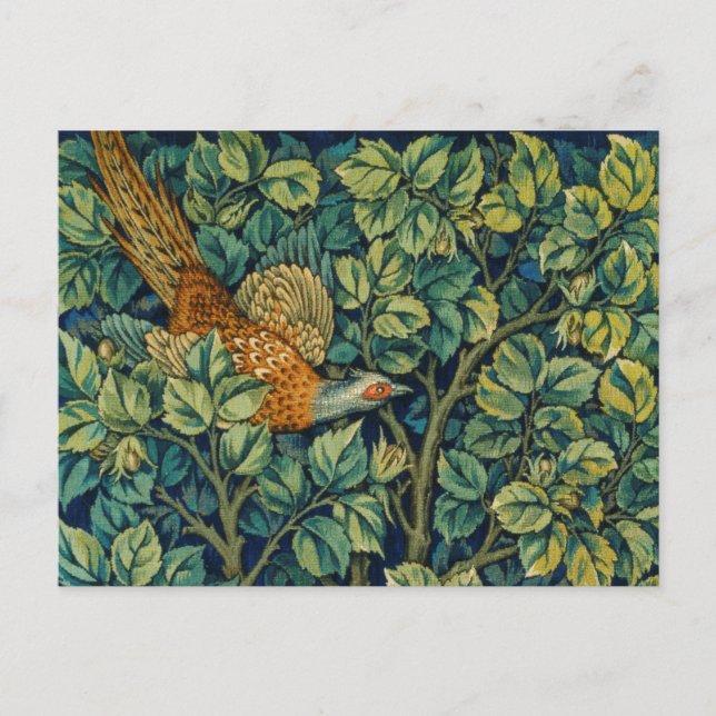 CARTE POSTALE AVEC DESIGN "PHÉASANT" WILLIAM MORRI (Devant)