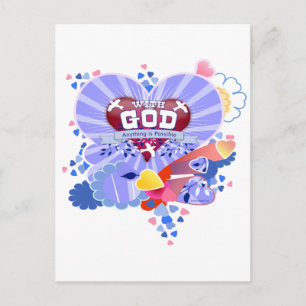 Carte Postale Avec Dieu Coeurs