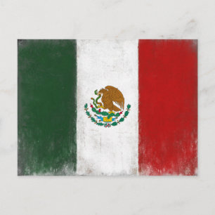 Carte postale avec Distressed Drapeau du Mexique