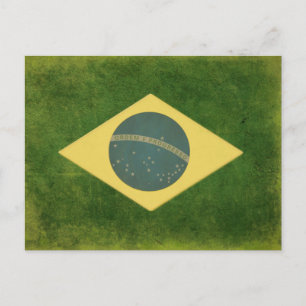 Carte postale avec drapeau brésilien Cool
