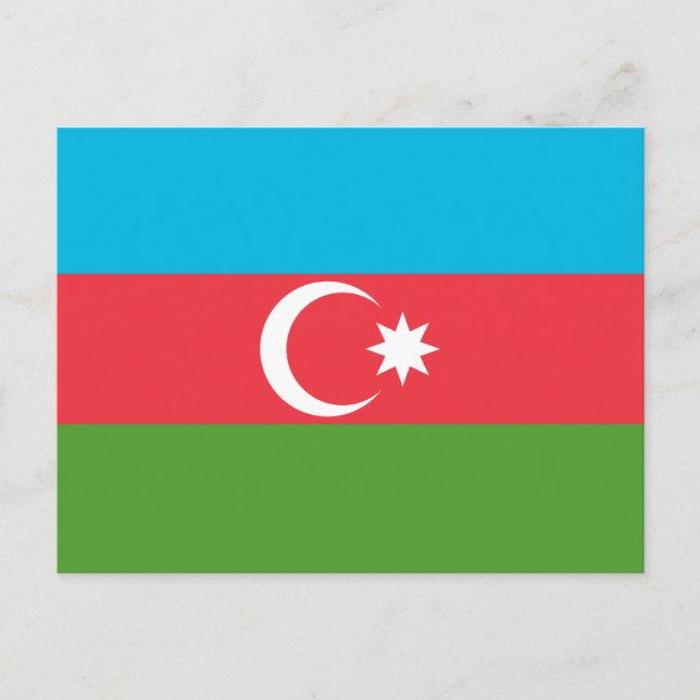 Carte postale avec Drapeau d'Azerbaïdjan (Devant)
