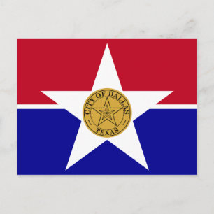 Carte postale avec Drapeau de Dallas, Texas, USA