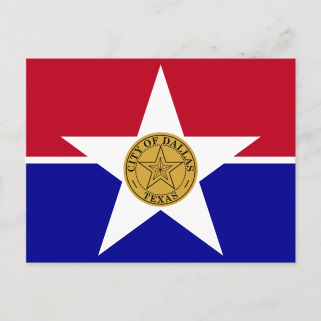 Carte postale avec Drapeau de Dallas, Texas, USA (Devant)