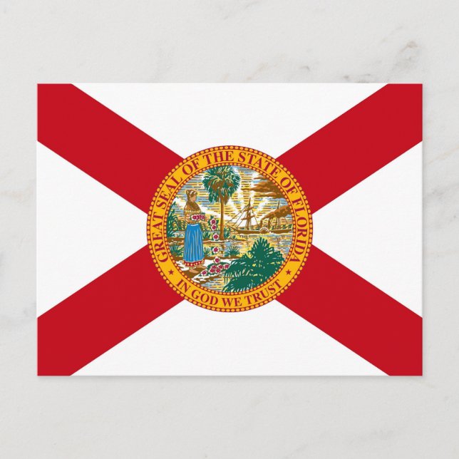 Carte postale avec Drapeau de Floride - Etats-Unis (Devant)