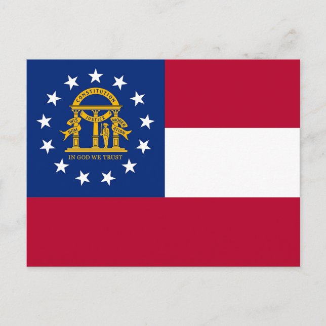 Carte postale avec Drapeau de Géorgie Etat - USA (Devant)