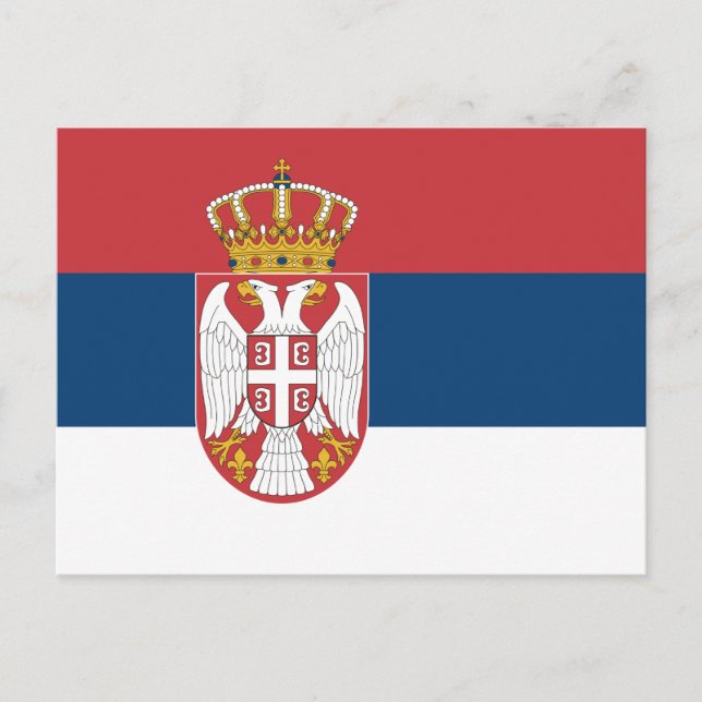Carte postale avec Drapeau de la Serbie (Devant)