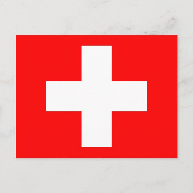 Carte postale avec drapeau de la Suisse (Devant)