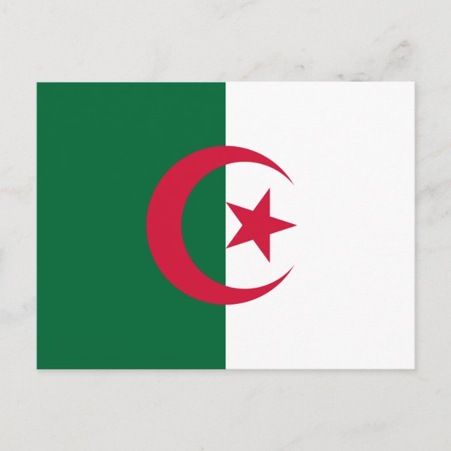 Carte postale avec Drapeau de l'Algérie (Devant)